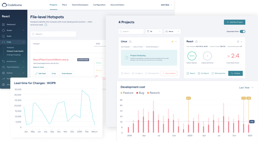 CodeScene puts technical metrics into a business context and visualizes what the codebase looks like.