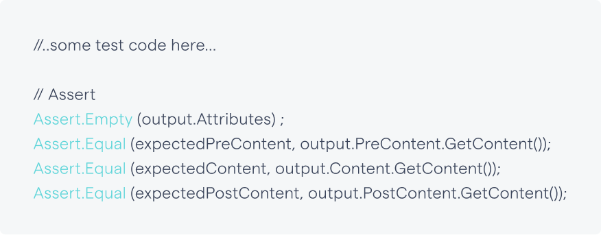 The X-Ray results let us focus improvements the parts that matter, like in this case where we find missing abstractions in the unit tests.